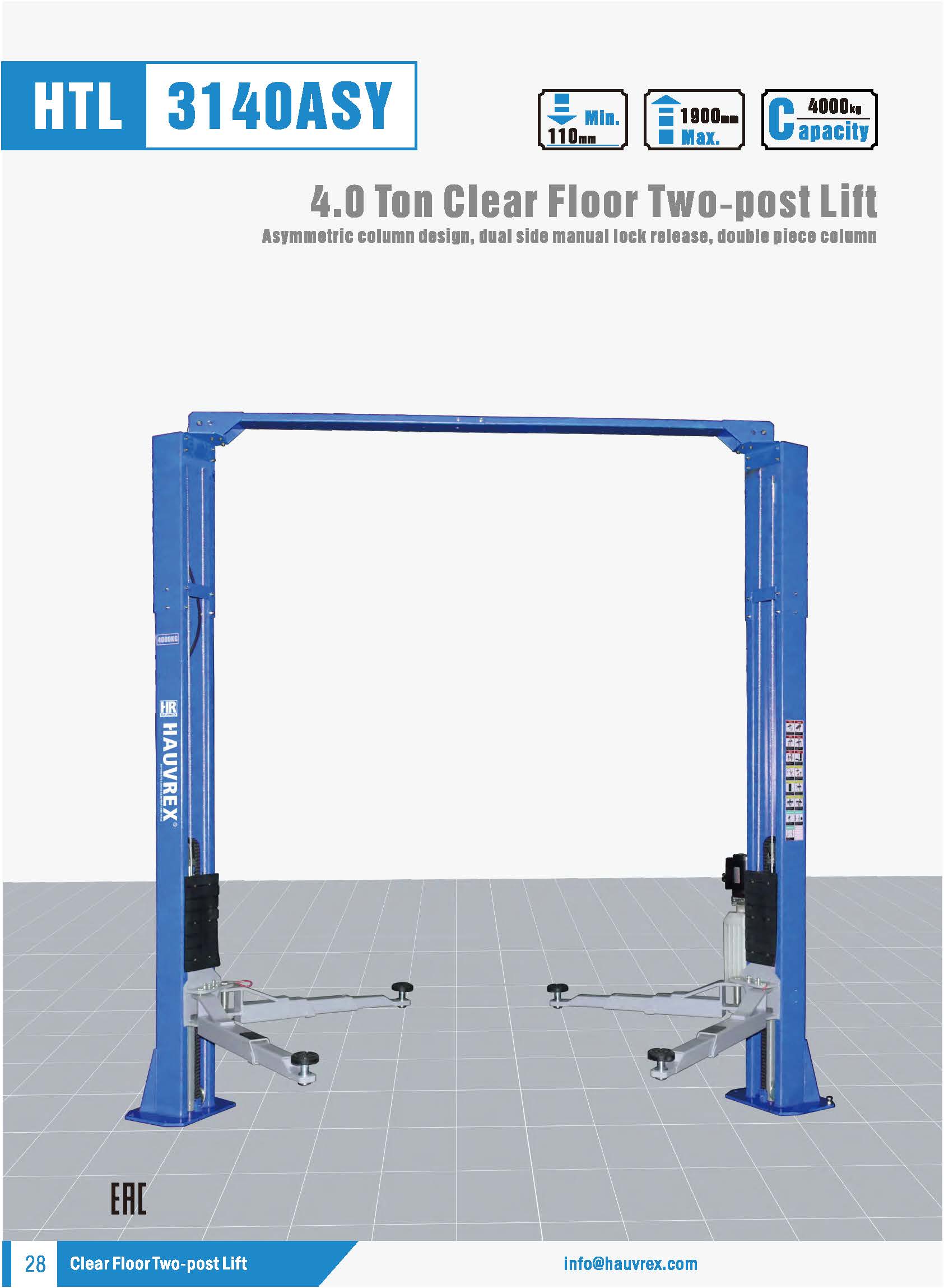 HTL3140ASY Two-post Lift